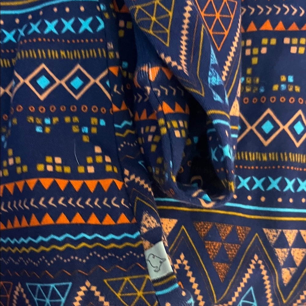 Tribal Print Women's Pajama Set - Navy and Orange US size 4 - Picture 4 of 6